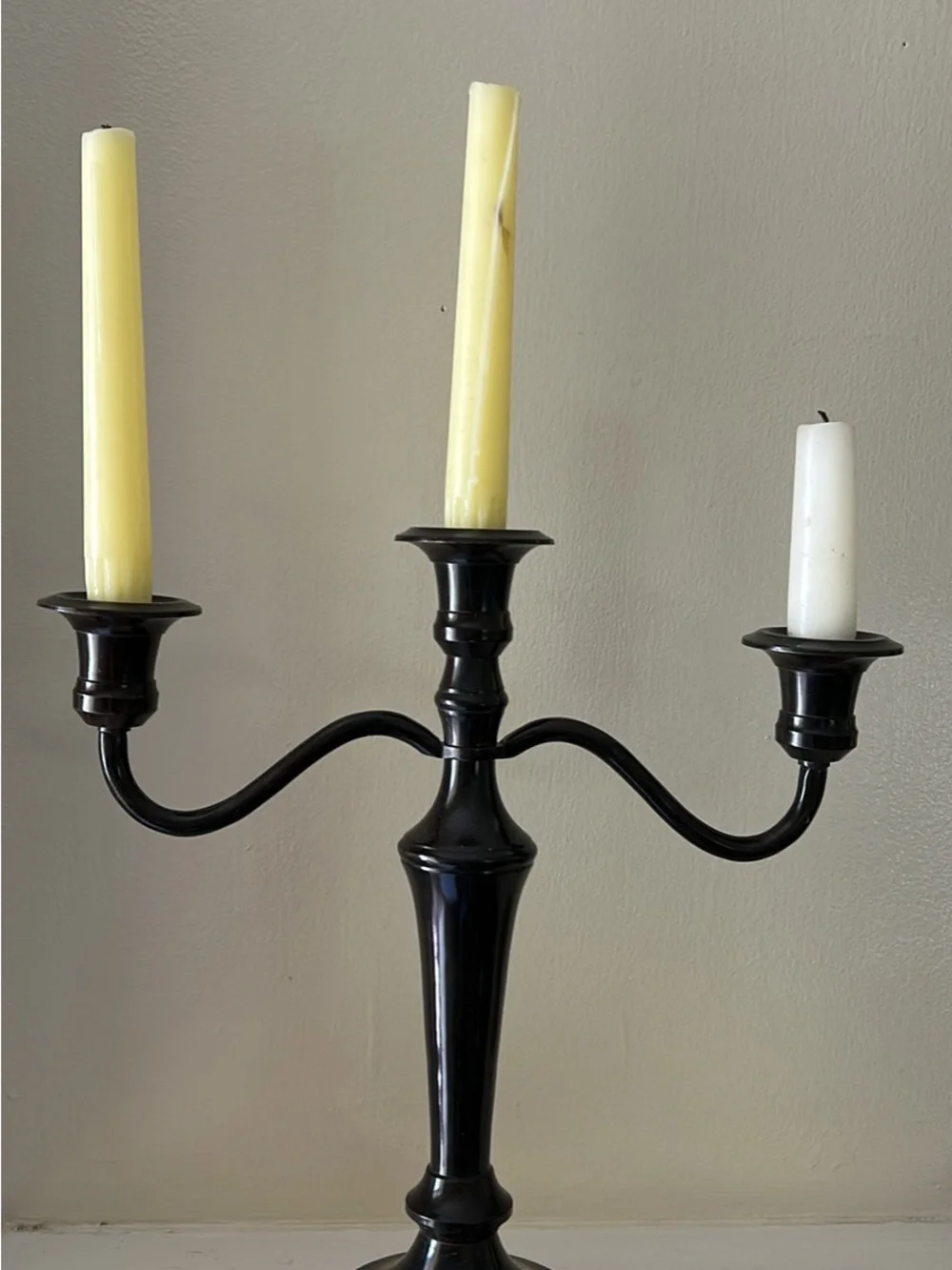 Restoration Hardware Black Three-Arm Candleholder Candelabra